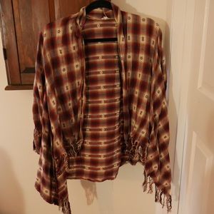 En Creme western print cardigan